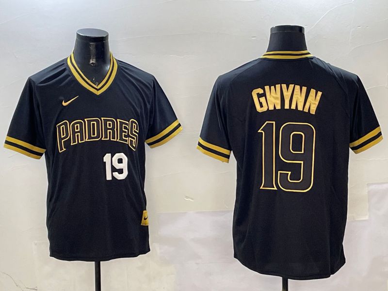 Men San Diego Padres #19 Gwynn Black Gold Game 2025 Nike MLB Jersey style 3257->san diego padres->MLB Jersey
